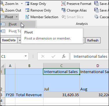 Pivoting dimensions in the grid